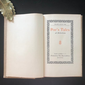 Poe’s Tales, A Selection by Edgar Allan Poe, Roycroft 1922, reliure rare, reliure américaine, livre rare, horreur, horreur gothique, fête des pères,