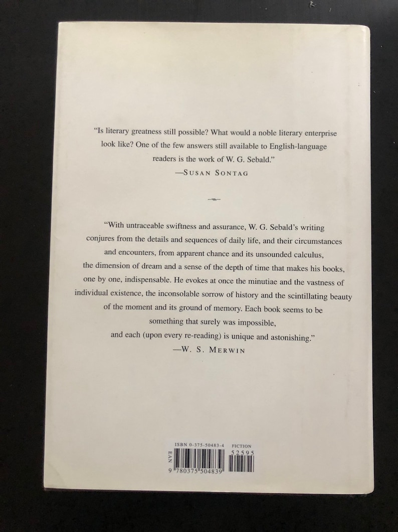 Austerlitz by W.G. Sebald Hardback Book First Edition First Etsy