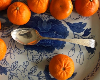 Antique serving spoon by Bernard Wenman, early 1800s, American silver, coin silver, rare, signed, monogram, new york,  collectable