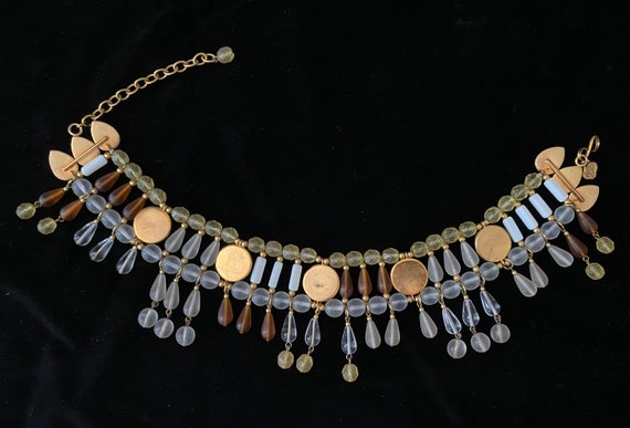 Rare  Yves Saint Laurent beaded collar necklace, … - image 5