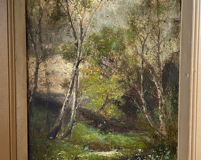 Woodland scene, oil painting by renowned British artist, Abraham Hulk, Junior, Anglo-Dutch, 1876-1898, framed, signed, landscape, British