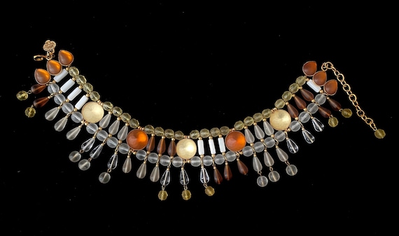 Rare  Yves Saint Laurent beaded collar necklace, … - image 1