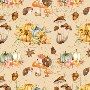 Modello senza cuciture Pretty Little Fall Halloween Ringraziamento, carta digitale, senza soluzione di continuità, sfondo, design, stampabile, stampa, modello