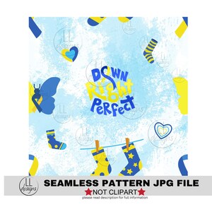 Down Right Perfect Awareness  Seamless Pattern, Digital Paper,Digital,Paper,Seamless,Background,Design,Printable,Print,Pattern