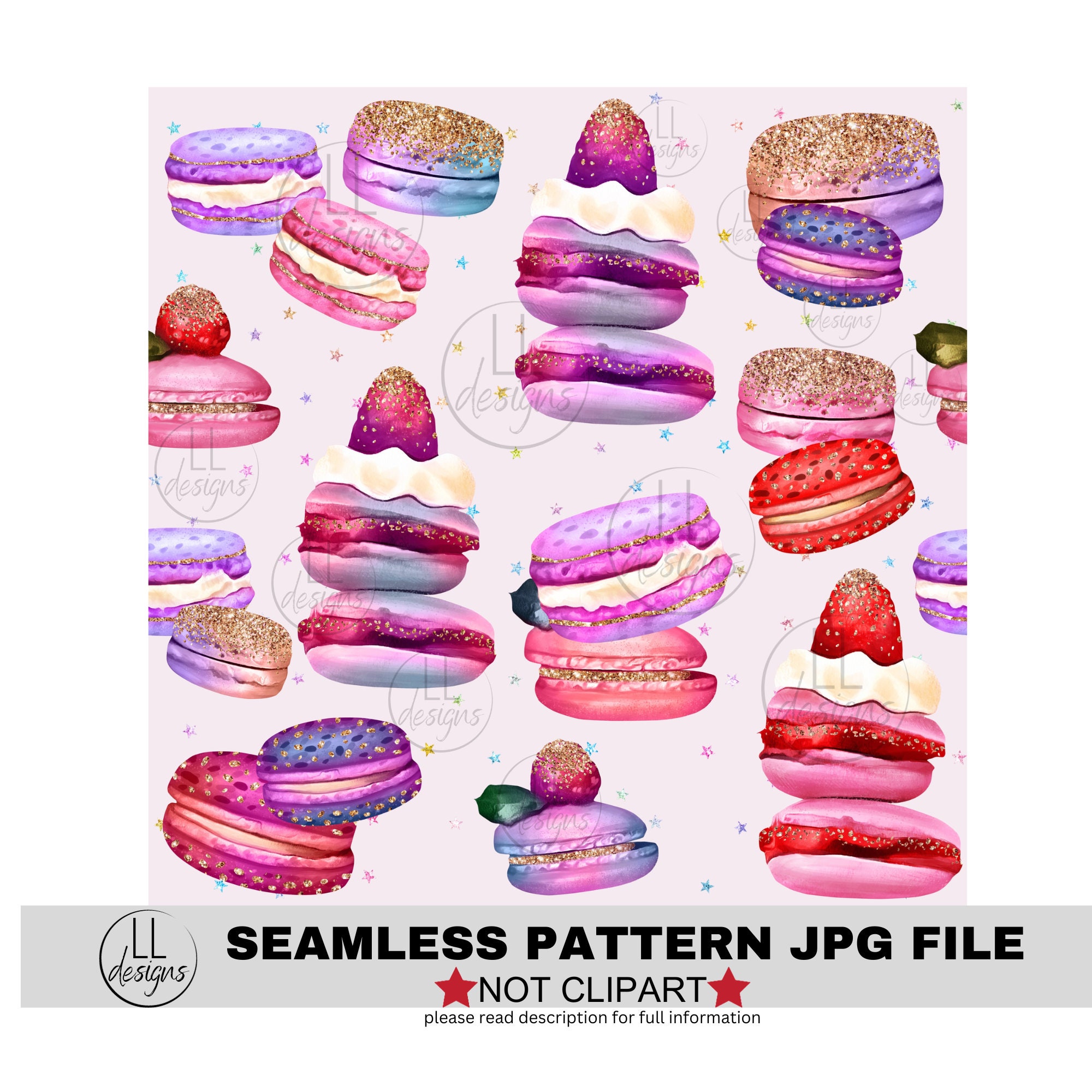 Glitzy Pink Purple Macaroon Seamless Pattern, Digital Paper,digital ...