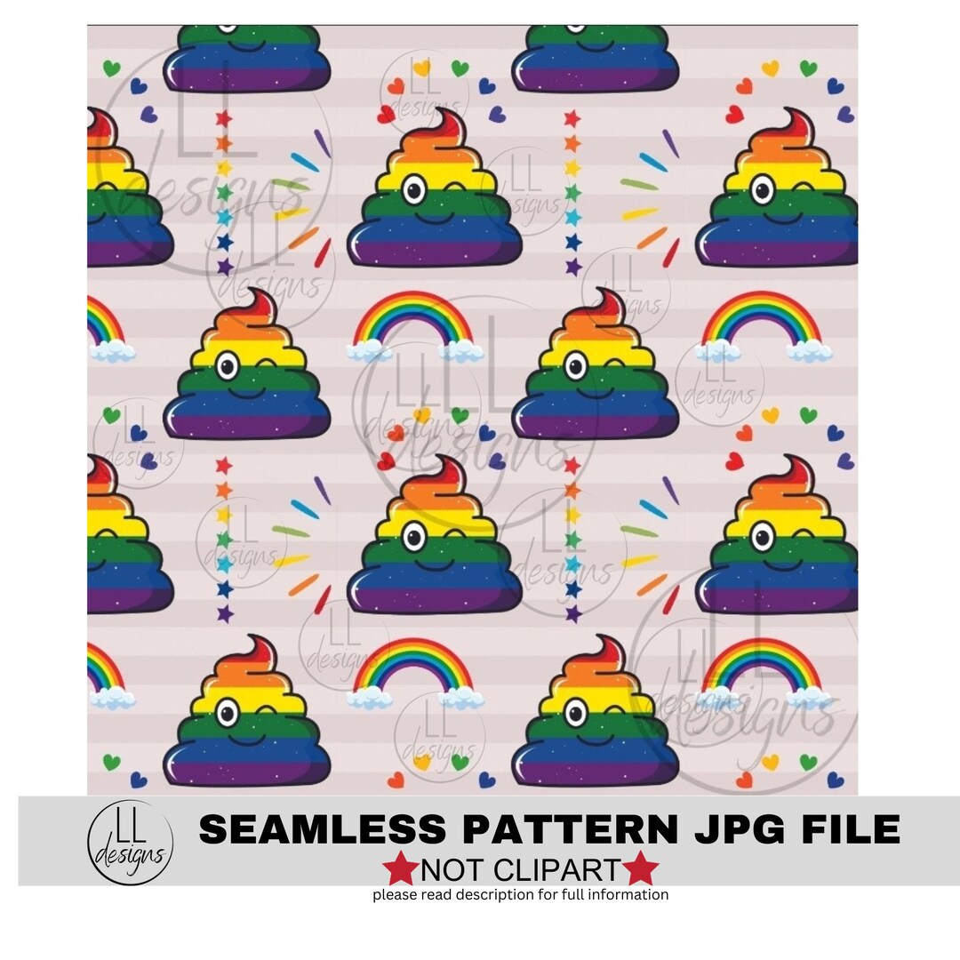 Poop Patern Rainbow Poop Seamless Pattern, Digital Paper,digital,paper,seamless ...