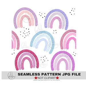 Rainbows Pastel Seamless Pattern, Digital Paper,Seamless,Background,Design,,Printable,Print,Pattern