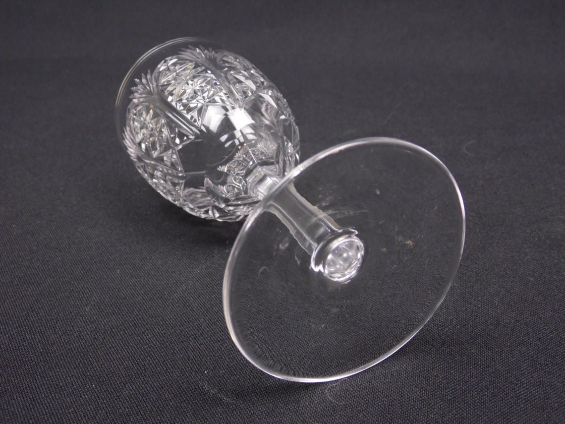 Set of 7 vintage cut lead crystal drinking glasses Etsy