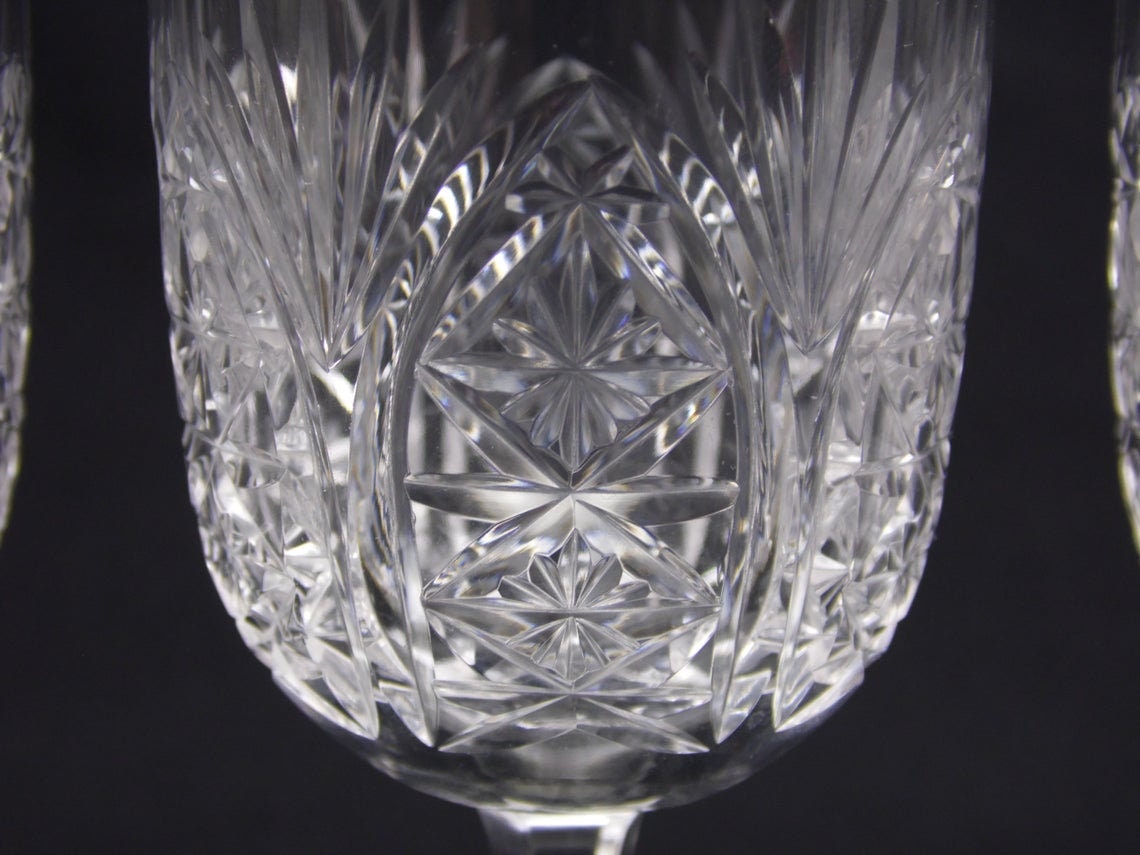 Set of 7 Vintage Cut Lead Crystal Drinking Glasses Etsy