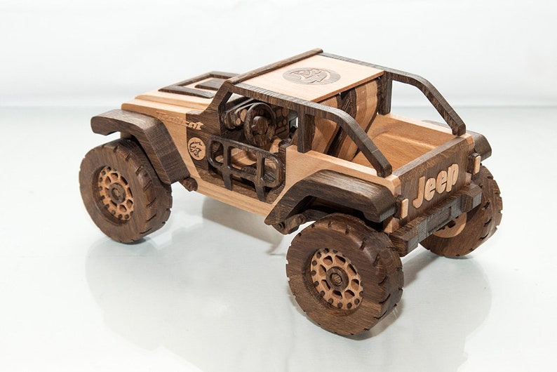 FrostyYCrafts Wooden Toy Car Jeep Trailcat Etsy