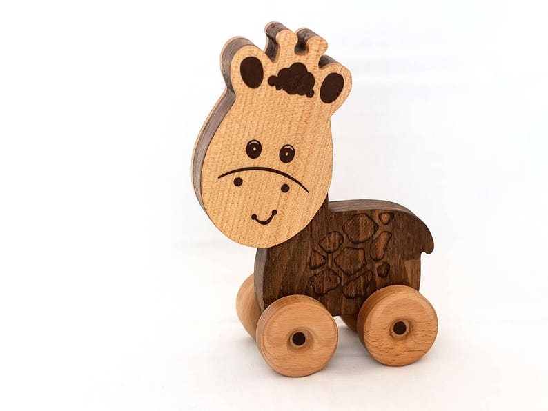 Frostyycrafts Wooden Giraffe Push Toy for Babies and Toddlers Etsy