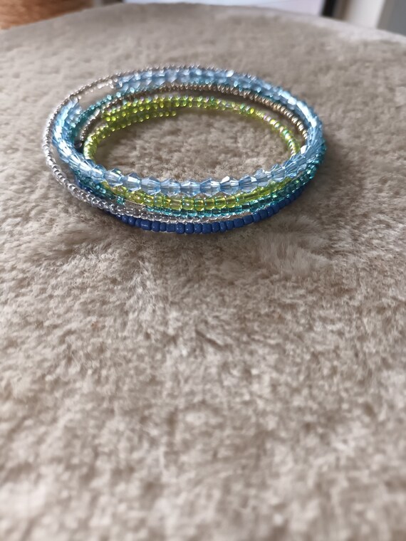 Small Beaded Windy Stacking Bracelets - image 1