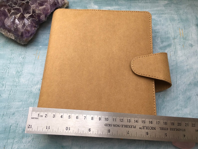 kikki k planner, kraft brown undated year planner by kikki k, binder style notebook planner journal with grid lined and blank paper B6 image 8