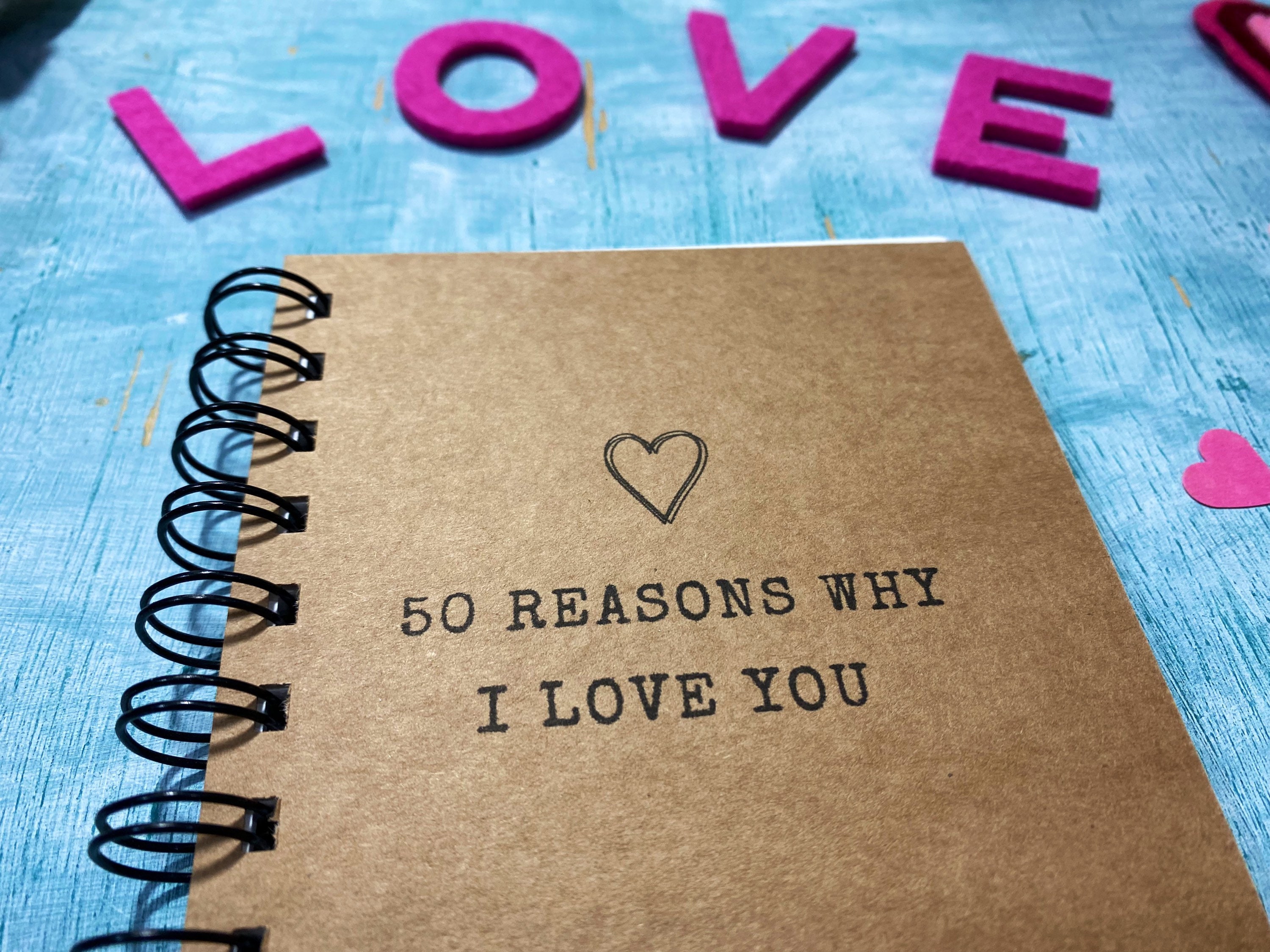 Reasons Why I Love You Scrapbook Journal, Boyfriend Gift, Engagement Gift 