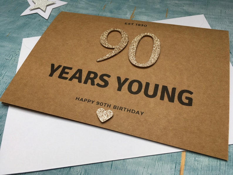 Custom 90th birthday card personalized 90th card for