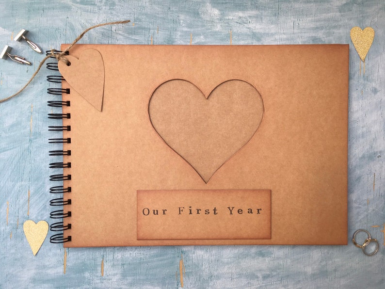 one year anniversary gift for her / first anniversary scrapbook / our first year scrapbook / 1st anniversary gift for him image 4