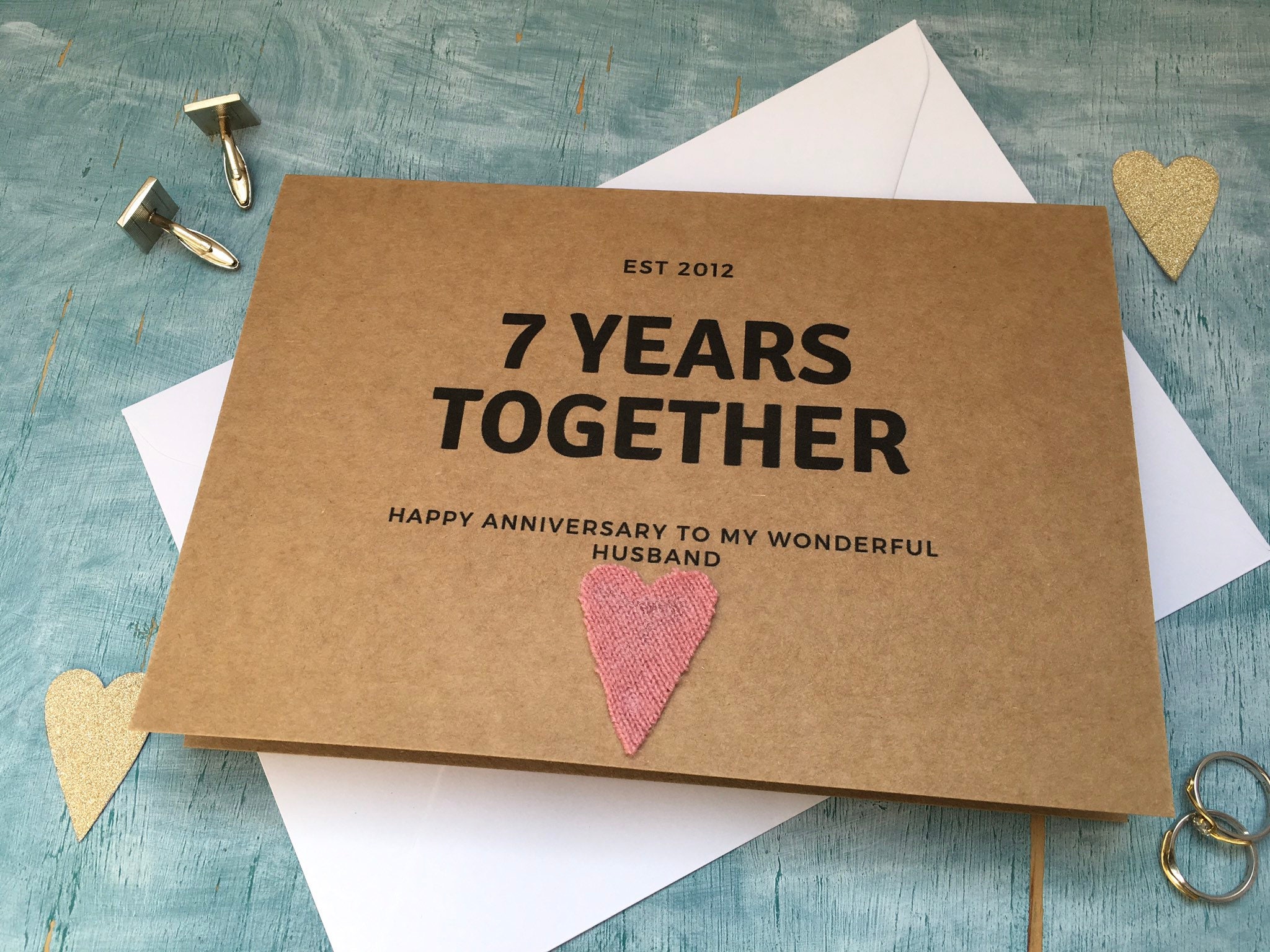 7th anniversary card 7 years together card for seventh wedding