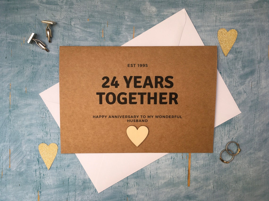 Personalised Custom 24th Anniversary Card 24 Years Together - Etsy