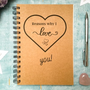 Reasons why I love you scrapbook journal, boyfriend gift, engagement gift