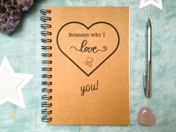 Reasons Why I Love You Scrapbook Journal, Boyfriend Gift, Engagement Gift 