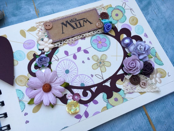 Small Floral Scrapbook Album for Mum Decorated Memory Book 