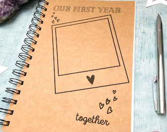 our first year together journal, one year anniversary gift for boyfriend