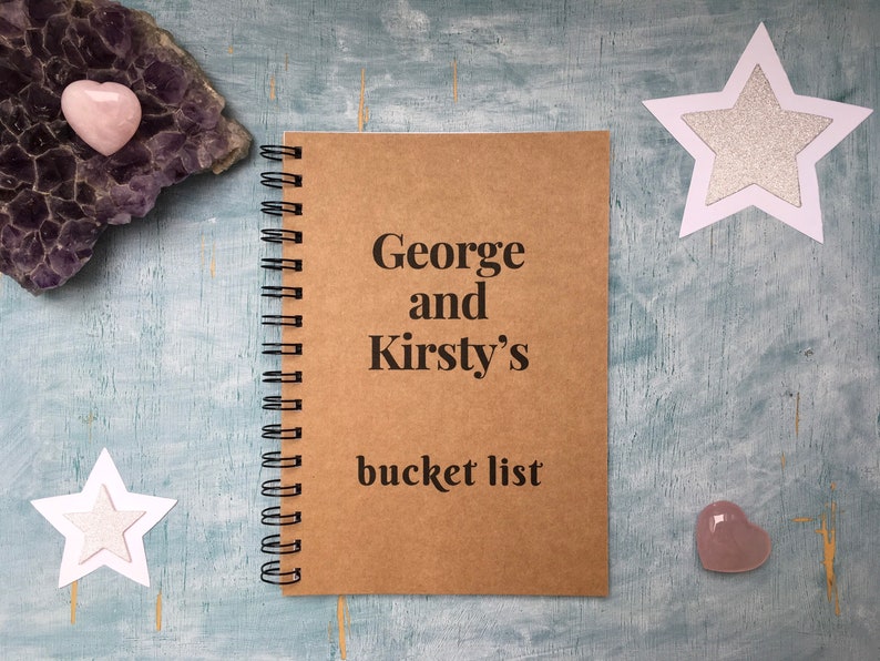 Personalised Custom Names Bucket List Rustic Kraft Notebook Etsy UK