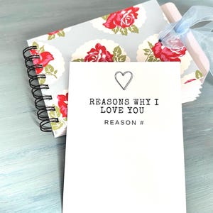 Handmade Reasons Why I Love You Book, Floral Anniversary Gift