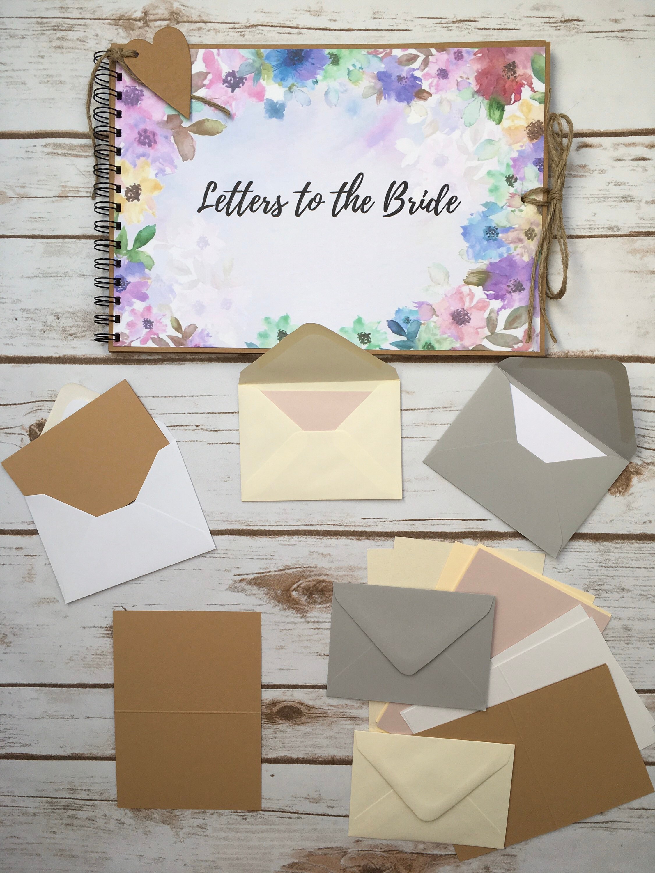 Letters to the Bride Scrapbook Album, Watercolour Florals Letters