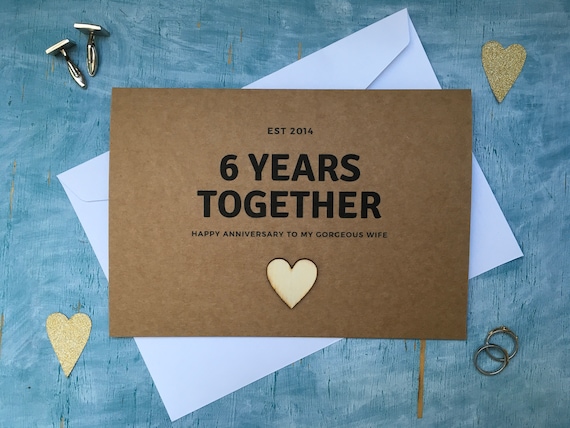 6th Anniversary Card Custom Six Years Together Card for - Etsy