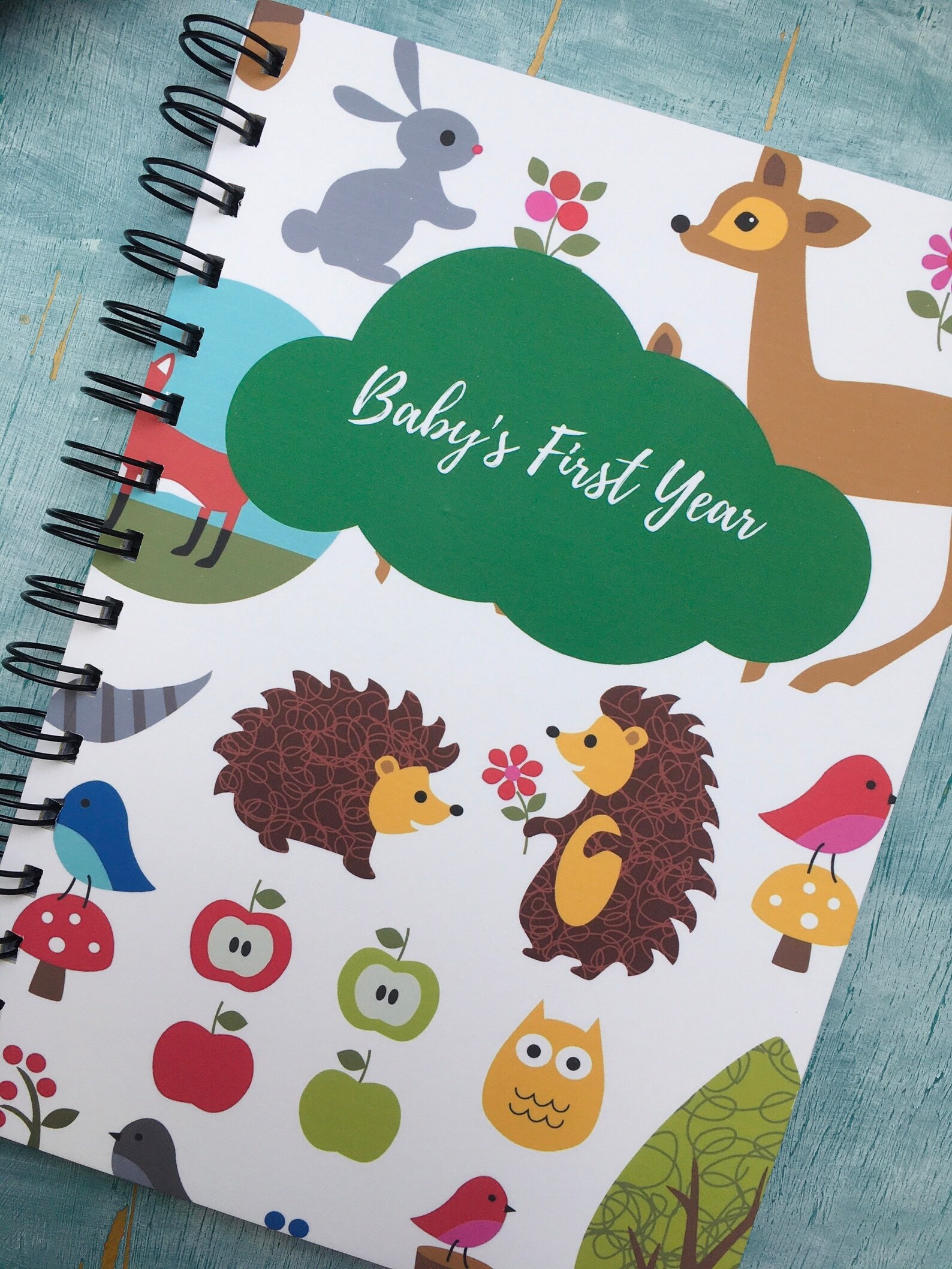 Personalised baby book my first year woodland animals new Etsy