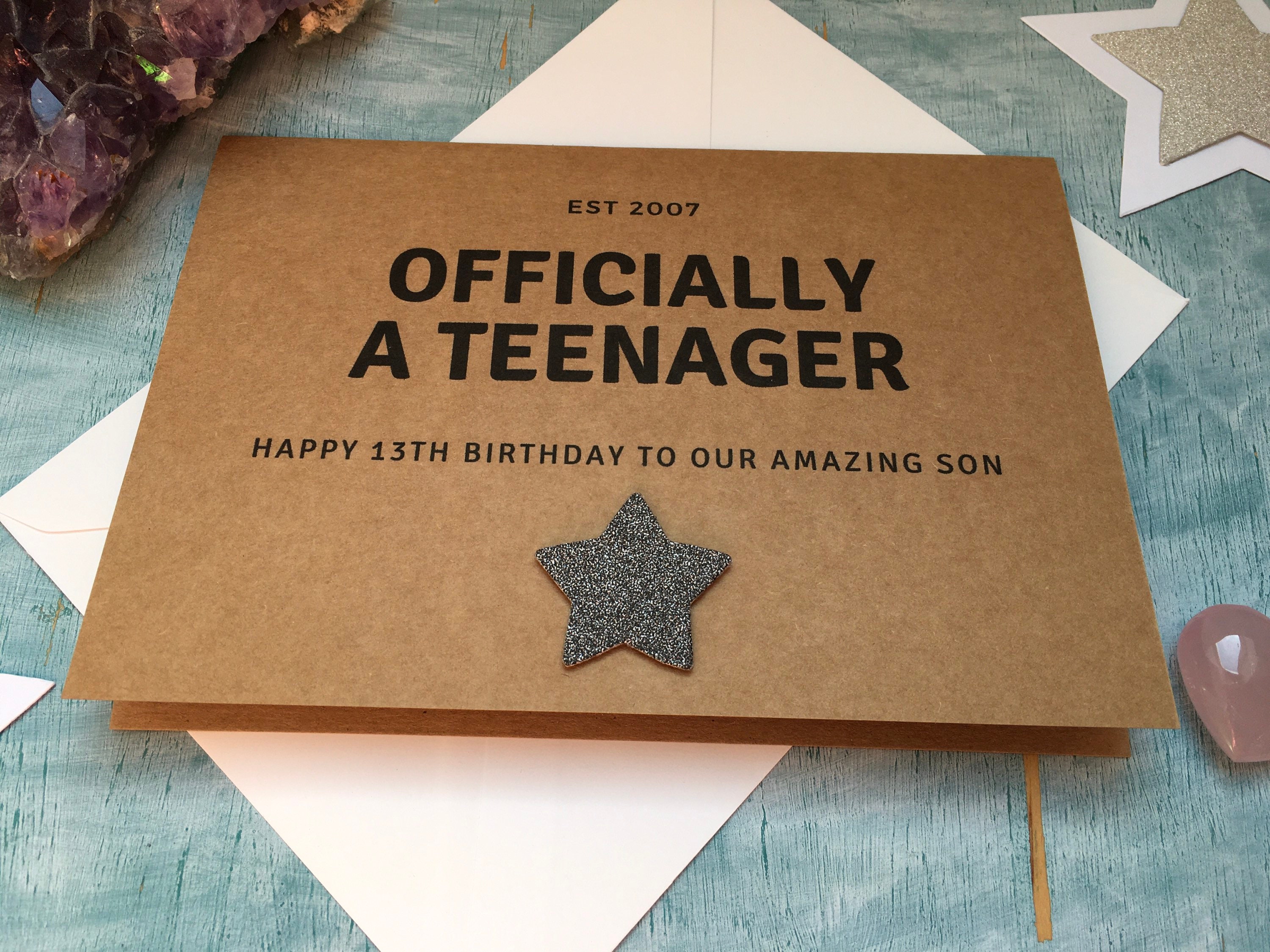 13th Birthday Card for a Boy Officially a Teenager Thirteen Etsy UK