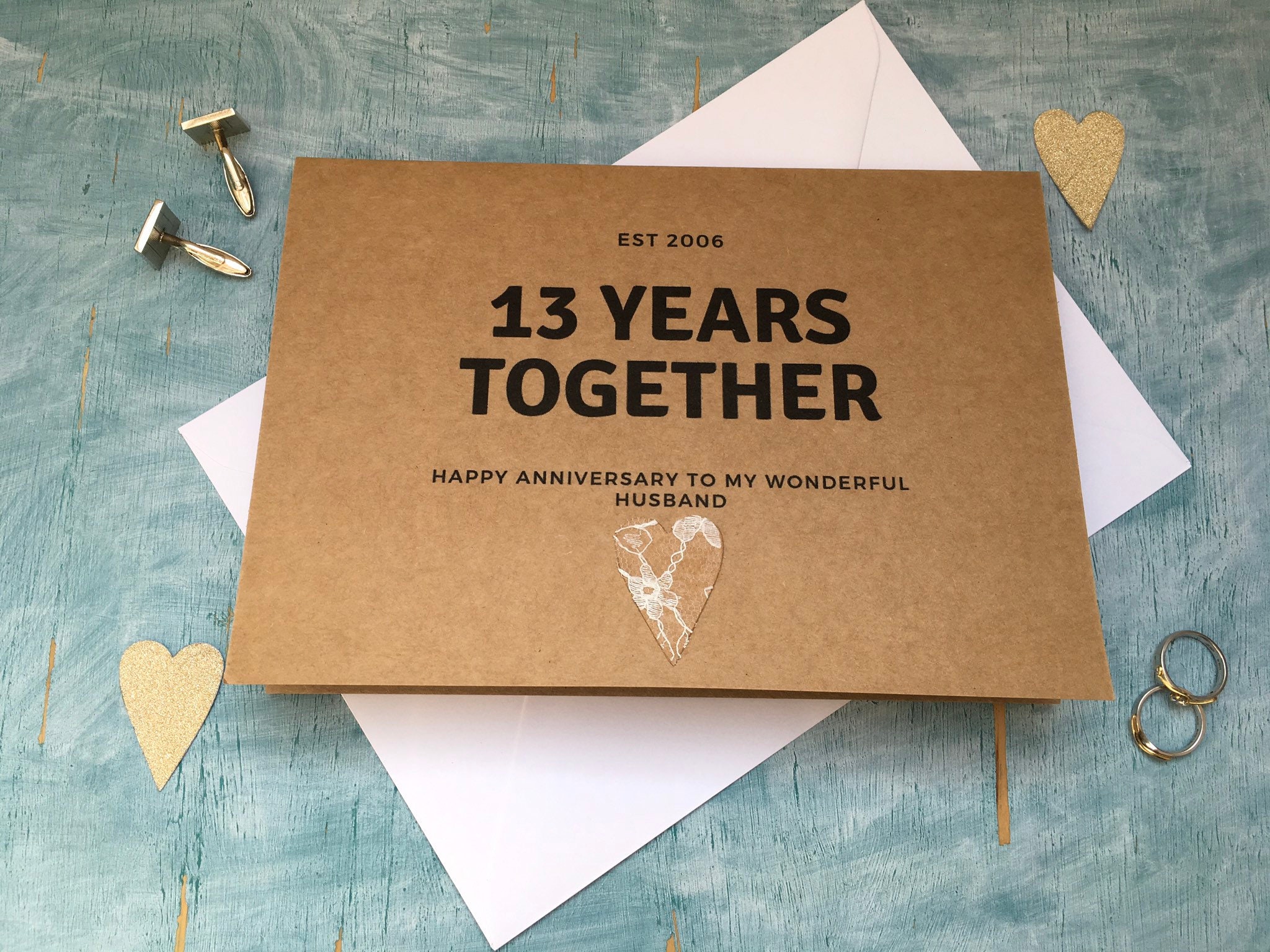 13th Year Wedding Anniversary Card Anniversary Gift Card 13 Etsy UK