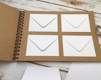 Rustic Kraft Mini Envelope Guest Book: Letters to Bride Scrapbook