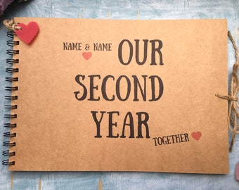 our second year together scrapbook album, second year wedding anniversary gift for husband, 2 year anniversary gift for boyfriend journal