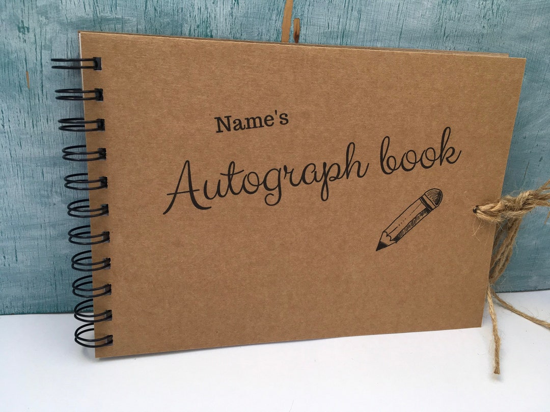 Personalised Autograph Book, School Leavers Gift Autograph Notebook