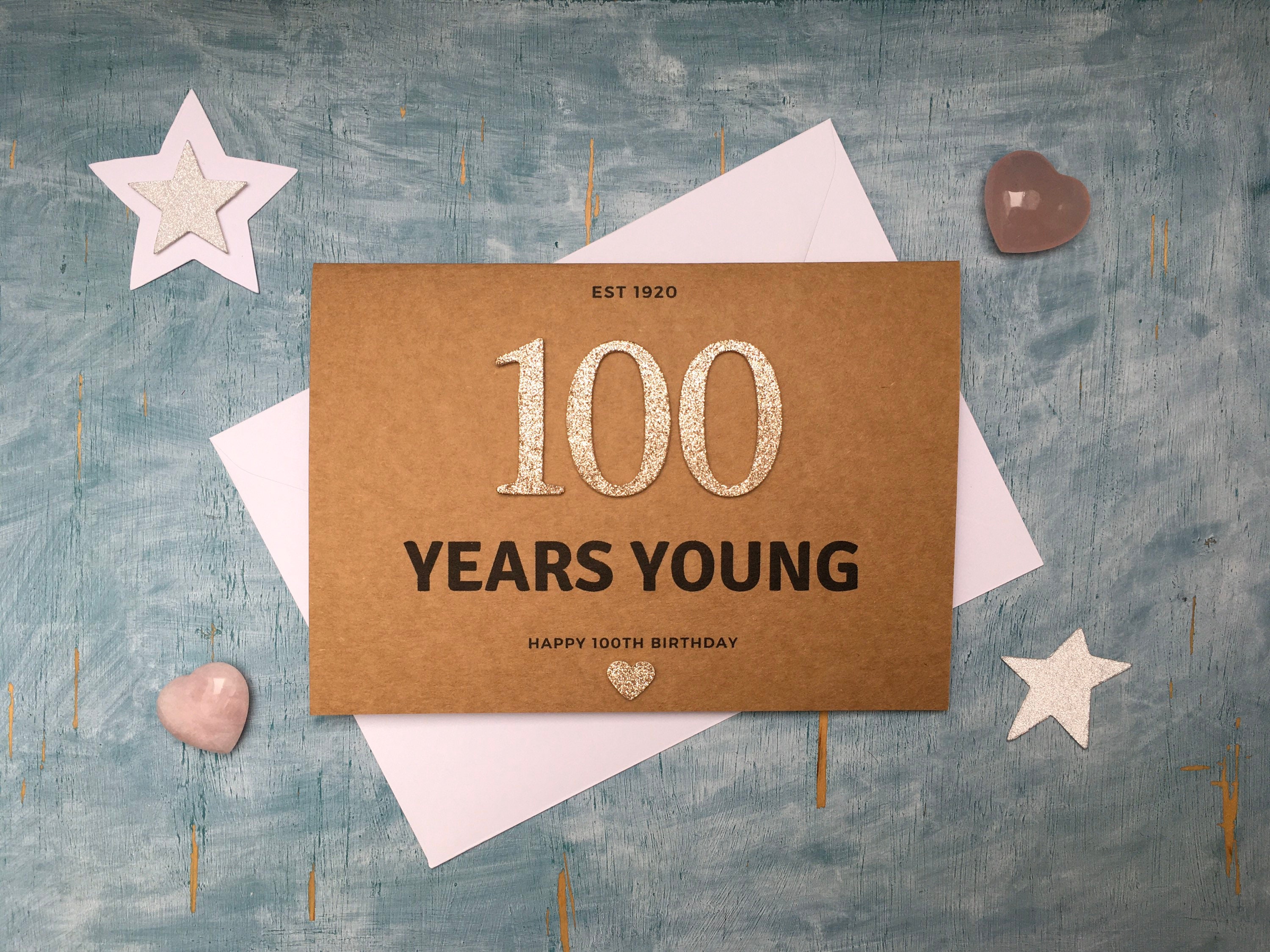 Personalised custom 100th birthday card personalized 100th | Etsy