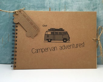 personalised camper van photo scrapbook album for van life adventures, gift for a vw camper van owner