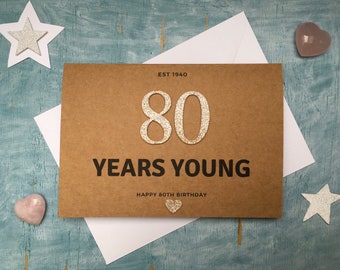 personalised custom 80th birthday card, custom 80 card for grandma, est 1941 born in 1941 grandad birthday card, dad 80th card