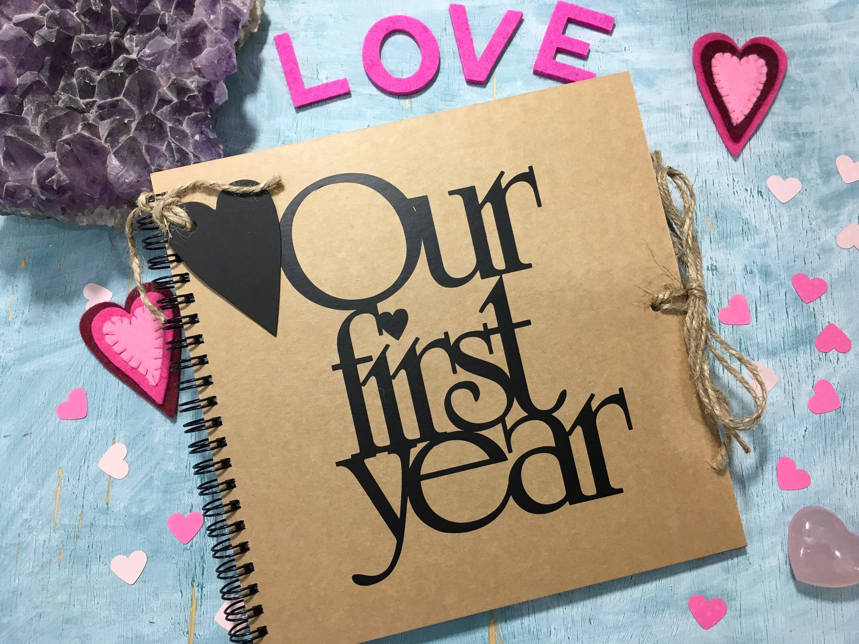 Our One Year Scrapbook, First Anniversary Scrapbook Gift, 110 Sheets, 11 X  8.5 Inches 
