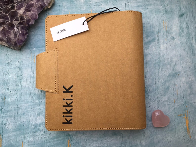 kikki k planner, kraft brown undated year planner by kikki k, binder style notebook planner journal with grid lined and blank paper B6 image 10