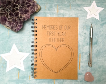 memories of our first year together scrapbook journal, one year anniversary gift for boyfriend