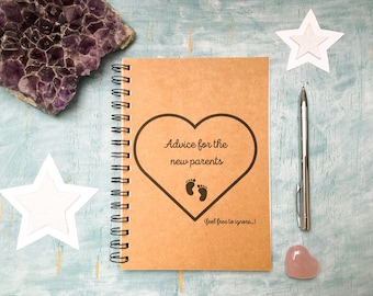 Advice for the new parents journal, A4 or A5 scrapbook, baby shower gift, new baby congratulations gift for new parents