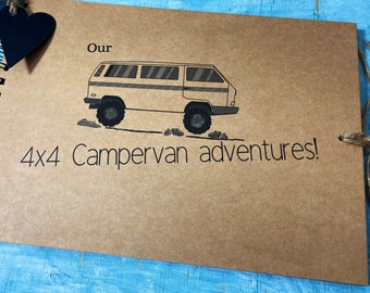 4wd campervan gift, travel scrapbook album 4 x 4 campervan adventures, custom gift for a T25 synchro 4 x4 camper van owner