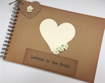 letters to the bride scrapbook album, rustic wedding gift for the bride