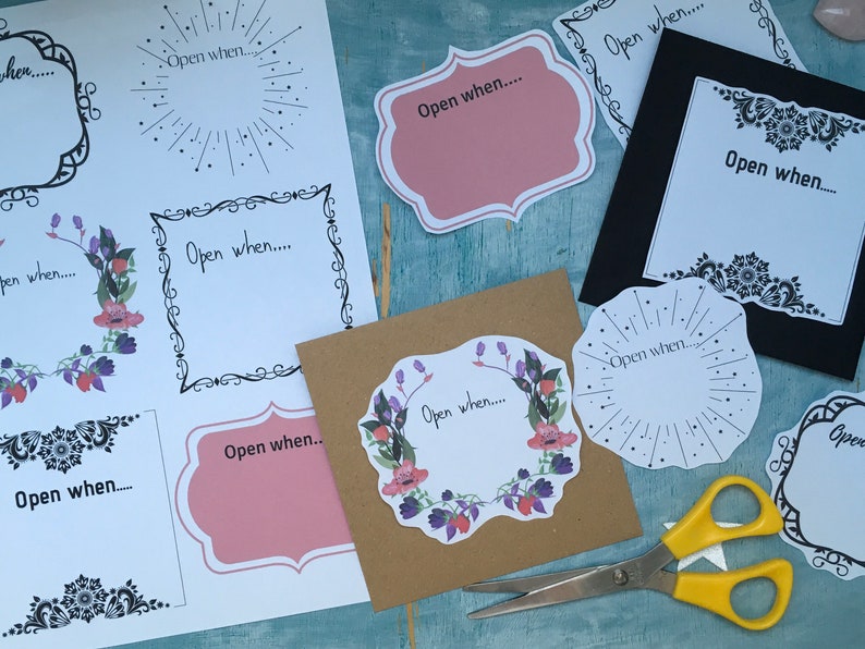 Printable Open When Stickers: DIY Letter Labels (digital Download) - Etsy
