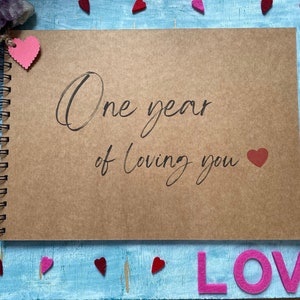 1 Year Anniversary Wooden Scrapbook – Perfect for Your Wife or Girlfriend