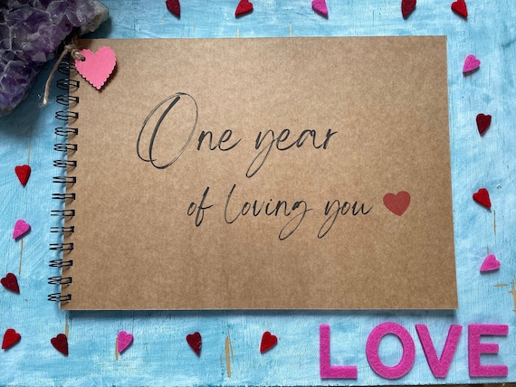 Anniversary Gifts 1st Anniversary Scrapbook - One Year of Memories Add Photos and More - Paper Anniversary