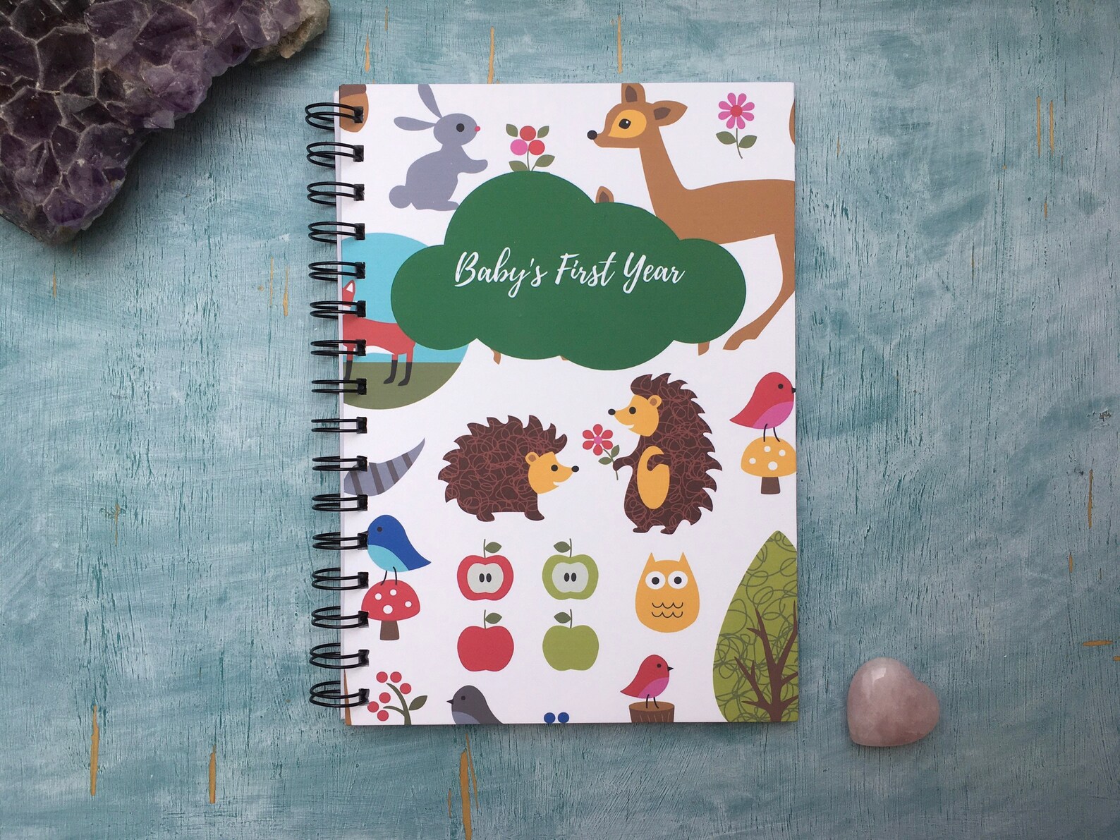 Personalised baby book my first year woodland animals new Etsy