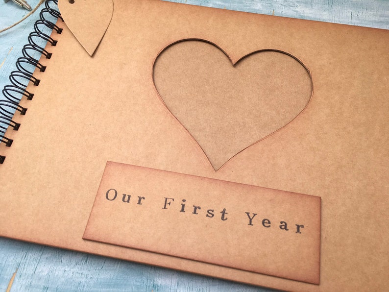 one year anniversary gift for her / first anniversary scrapbook / our first year scrapbook / 1st anniversary gift for him image 1